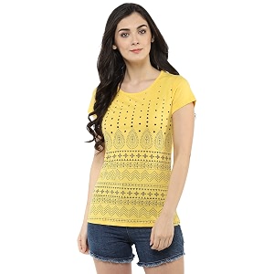 Modeve Women Printed Cotton Blend Half Sleeve