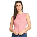 Modeve Women Ribbed Sleeveless Fitted Top for