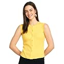 Modeve Women Ribbed Sleeveless Fitted Top for