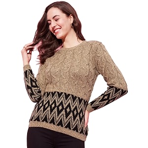 MODEVE Womens Printed Winter Knit Sweater -