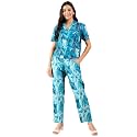 Modeve Women Shirt Pant Navy Abstract Print