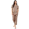 Modeve Women Shirt Pant Navy Abstract Print