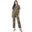 Modeve Women Shirt Pant Navy Abstract Print