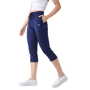 Modeve Women Solid Cotton Blend Capri for