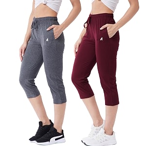 Modeve Women Solid Cotton Blend Capri for