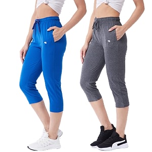 Modeve Women Solid Cotton Blend Capri for
