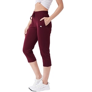 Modeve Women Solid Cotton Blend Capri for