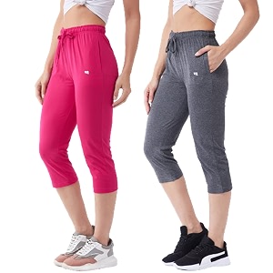 Modeve Women Solid Cotton Blend Capri for