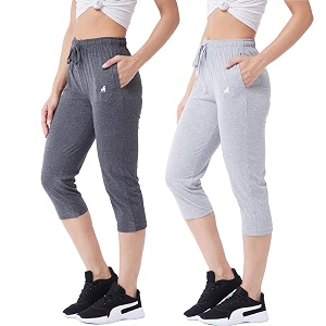 Modeve Women Solid Cotton Blend Capri for