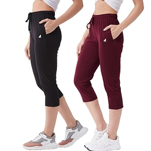 Modeve Women Solid Cotton Blend Capri for
