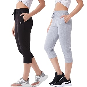 Modeve Women Solid Cotton Blend Capri for