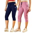 Modeve Women Solid Cotton Blend Capri for