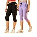 Modeve Women Solid Cotton Blend Capri for