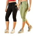 Modeve Women Solid Cotton Blend Capri for