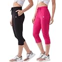 Modeve Women Solid Cotton Blend Capri for
