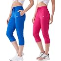Modeve Women Solid Cotton Blend Capri for