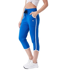 Modeve Women Striped Cotton Blend Capri