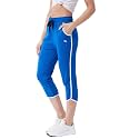 Modeve Women Striped Cotton Blend Capri