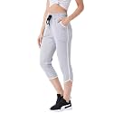 Modeve Women Striped Cotton Blend Capri