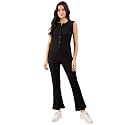 Modeve Women Top Pant Button Closure Solid