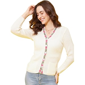 Modeve Women V Neck Ethnic Sweater for