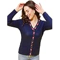 Modeve Women V Neck Ethnic Sweater for