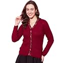 Modeve Women V Neck Ethnic Sweater for