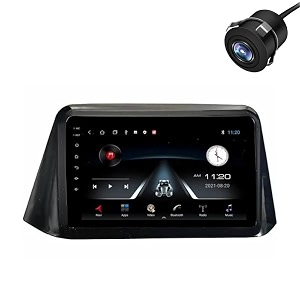 modorwy original 9 qled car media player with car play amp android auto  android stereo os 13  1gb32gb  free ahd camera  frame compatible with maruti brezza- 1 year replacement warranty