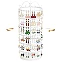MODOWEY Rotating Earring Holder Organizer Metal Display Stand, 6 Tier White