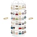 MODOWEY Rotating Earring Holder Organizer Stand, 6 Tiers Metal Tree, White