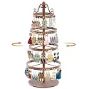 MODOWEY Rotating Earring Holder Organizer Stand Metal Display 4 Tier Bronze