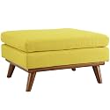 Modway Engage Mid-Century Modern Upholstered Fabric Ottoman in Sunny