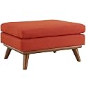Modway Engage Mid-Century Modern Upholstered Fabric Ottoman in Atomic Red