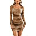 MOEENCN Women39s Sexy Mesh Dress Square Neck