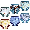 MOEMOE BABY Training Underwear 6 Packs 100% Cotton Absorbent Potty Training Pants for Toddler Boys and Girls 9 Years
