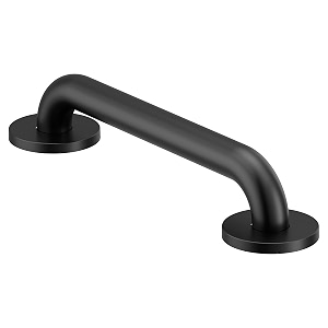 moen concealed grab bar ac matte black 12-inch bathroom safety grab bar r8712bl