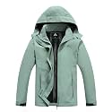MOERDENG Women's Rain Jacket Hooded Hiking Jacket Softshell Windbreaker