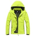 MOERDENG Women's Rain Jacket Hooded Hiking Jacket Softshell Windbreaker