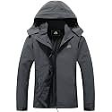 MOERDENG Women's Rain Jacket Hooded Hiking Jacket Softshell Windbreaker