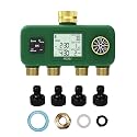 MOES 4 Zone Water Timer, Brass Fittings, Sequential Watering, No Wi-Fi