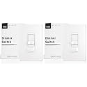 MOES Dimmer Light Switch, 3 Way & Single Pole Dimmable for LED, CFL, Incandescent, Halogen, 600Watt Max, ON/Off with Dimming Slide for Bedroom Hallway, No Neutral Wire Required (Pack of 2)