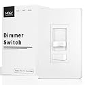 MOES Dimmer Switch 1 Pack, No Neutral, 3-Way & Single Pole, 600W, White