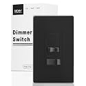 MOES Dimmer Switch 1 Pack, No Neutral, 3-Way & Single Pole, 600W, Black