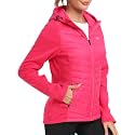 MoFiz Women's Fleece Lined Softshell Jacket Hooded Puffer Hybrid Down Coat
