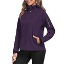 MoFiz Women's Fleece Lined Softshell Jacket Lightweight Insulated Warm Coat