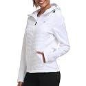 MoFiz Women's Fleece Lined Softshell Jacket Hooded Puffer Hybrid Down Coat