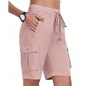 MoFiz Women's Hiking Cargo Shorts Lightweight Quick Dry with Zipper Pockets