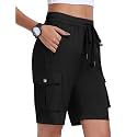 MoFiz Women's Hiking Cargo Shorts Lightweight Quick Dry with Zipper Pockets