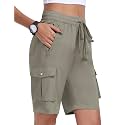 MoFiz Women's Hiking Cargo Shorts Lightweight Quick Dry with Zipper Pockets