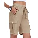 MoFiz Women's Hiking Cargo Shorts Lightweight Quick Dry with Zipper Pockets